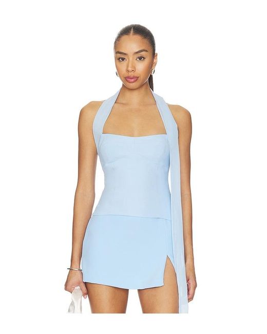 Amanda Uprichard Blue X Revolve Olympia Top
