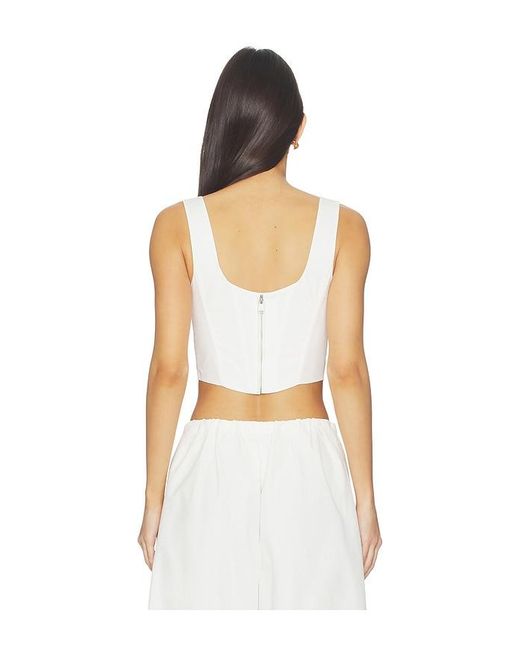 Jonathan Simkhai White Clio Cotton Bustier Top