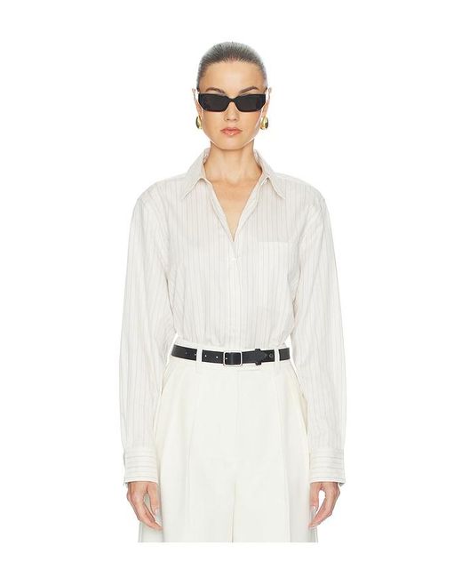 Anine Bing White Essie Cropped Shirt