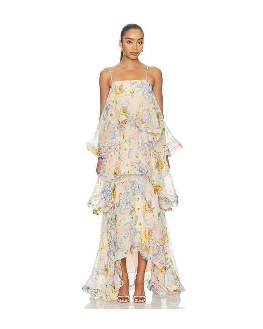 Elliatt Natural Armani Tiered Maxi Dress
