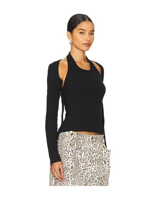 Lioness Black Sculpted Long Sleeve Tank