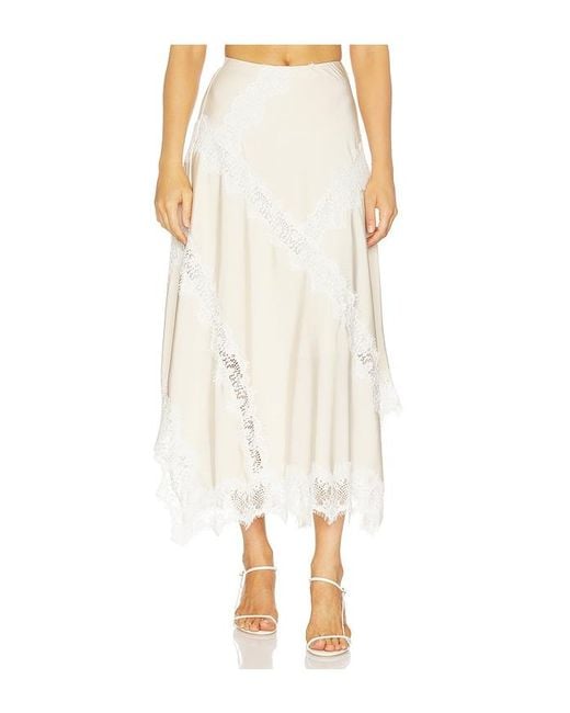 MORE TO COME Natural Merrick Lace Maxi Skirt