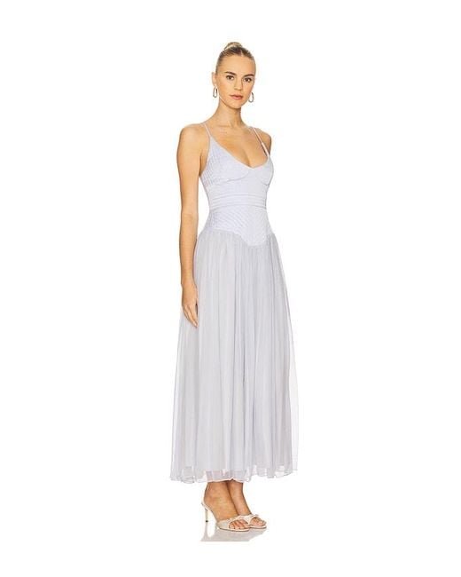 LPA White Odette Midi Dress