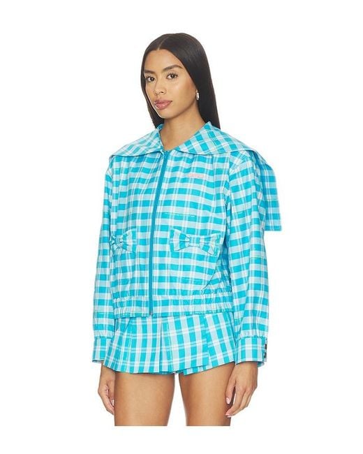 Sandy Liang Blue Farro Jacket