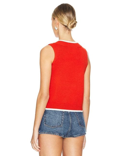 Central Park West Red Lucy Shell Sweater
