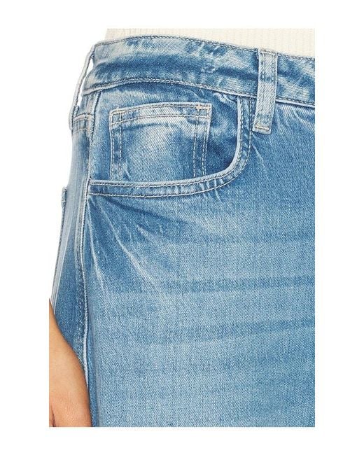 L'Agence Blue Beau High Rise T Seam Wide Leg