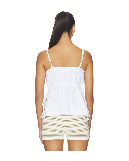 Bobi White Side Tie Cami Top