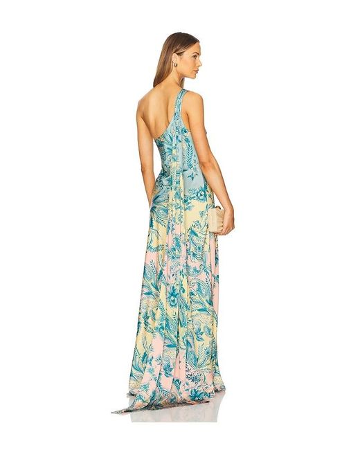 Hemant & Nandita White One Shoulder Long Dress