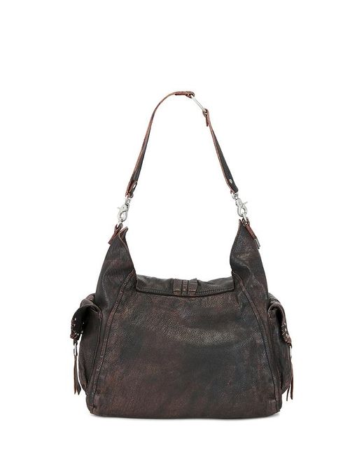 Free People Black X We The Free Leigh Distressed Hobo Bag