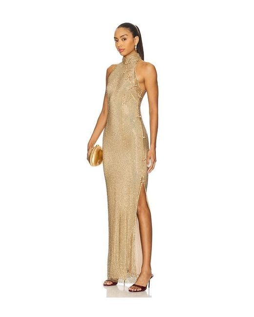 SAU LEE Natural Santana Crystal Dress