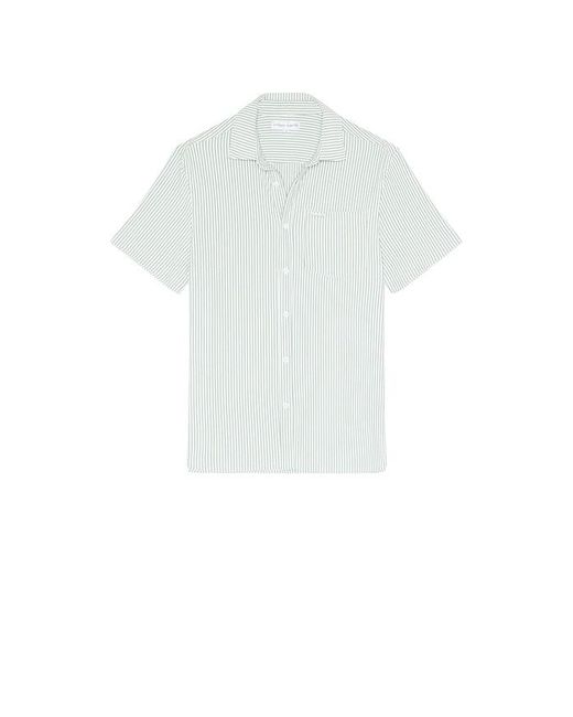 Vintage Summer White Stripe Knit Button Down Shirt for men
