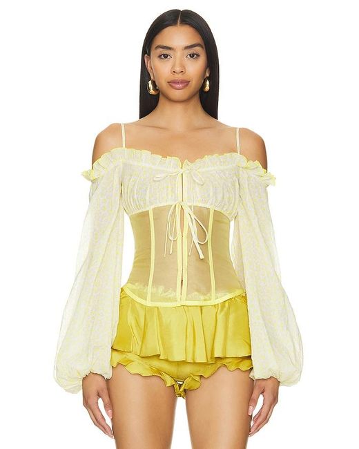 Kim Shui Yellow Bustier Top