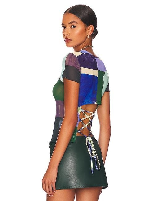 Miaou Blue X Paloma Elsesser Lace Back Tee