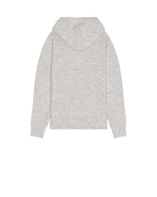 flâneur White Knitted Logo Hoodie for men