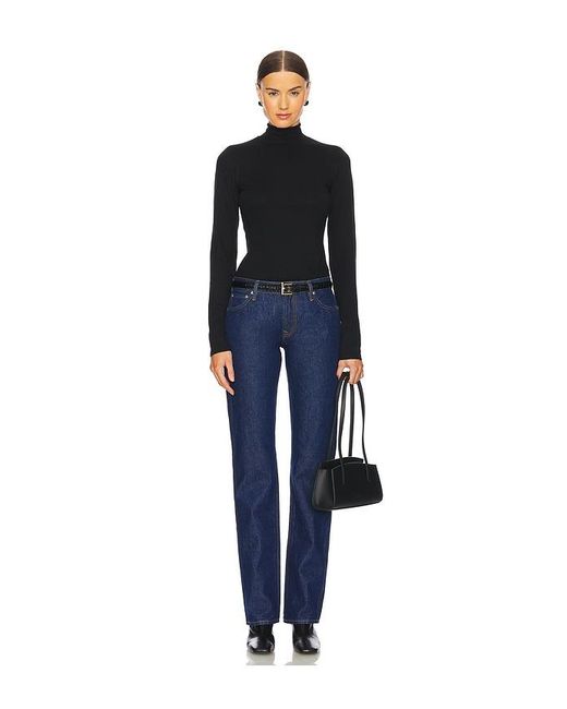 GRLFRND Blue Isabel Low Rise Straight Jeans