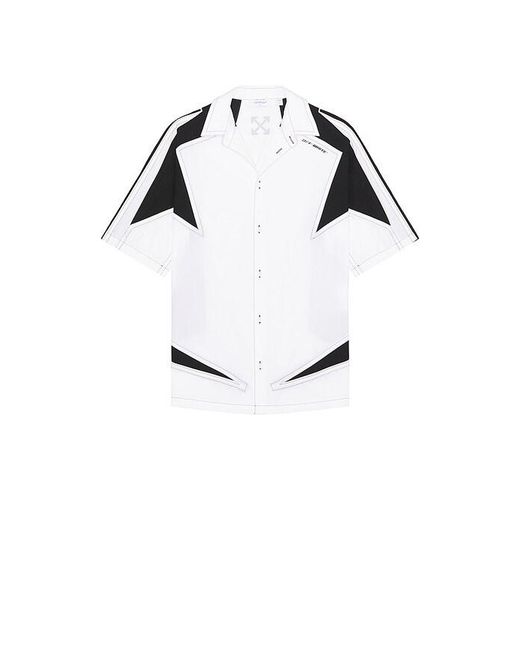 Off-White c/o Virgil Abloh White Race Logo Star Bowling Shirt for men
