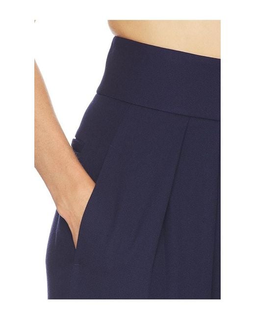 Helsa Blue High Waist Pleated Suit Trouser
