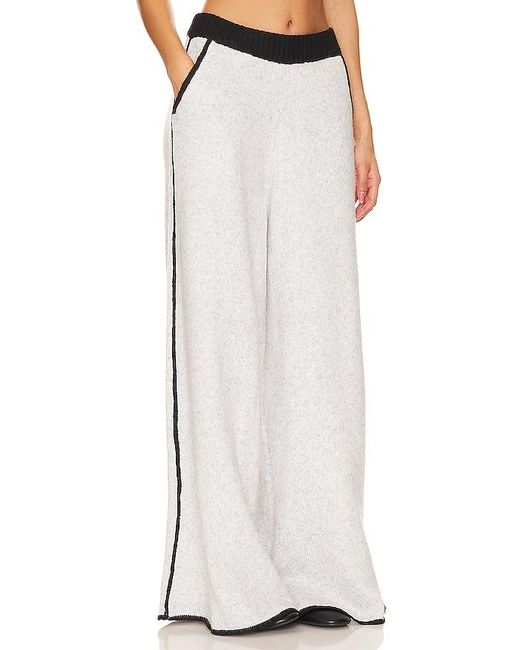 WeWoreWhat White Piped Wide Leg Pull On Knit Pant