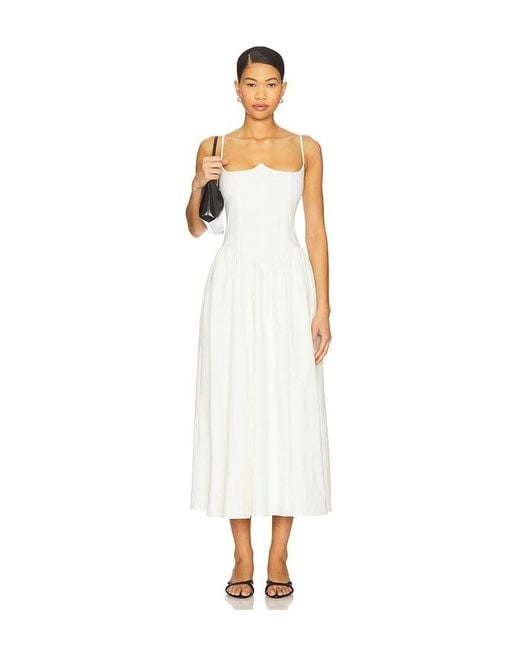 Camila Coelho White Antonella Midi Dress