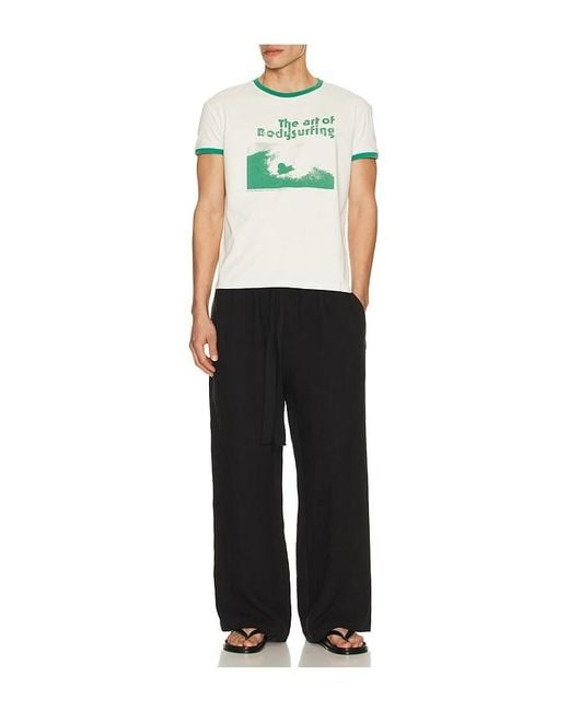 Commas Black Wide Leg Linen Trousers for men