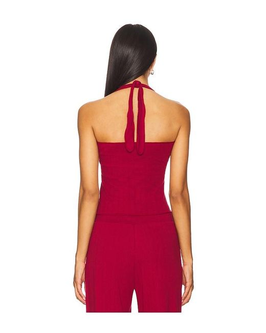 VIR VITA Red Pointelle Halter Top