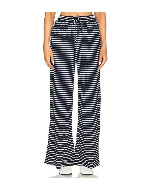 Monrow Stripe Wide Leg Pant in Blue Lyst