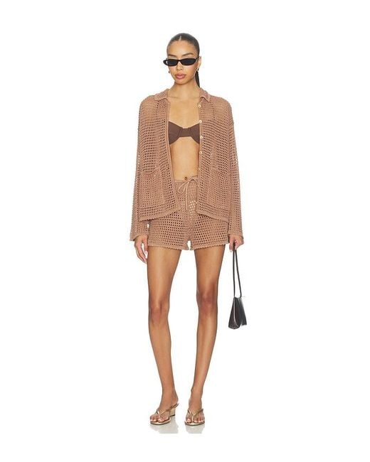 L'Agence Natural 'Agence Mariana Pointelle Knit Shirt