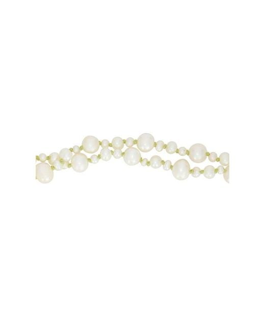 Loren Stewart White Pearl Wrap Necklace & Belt