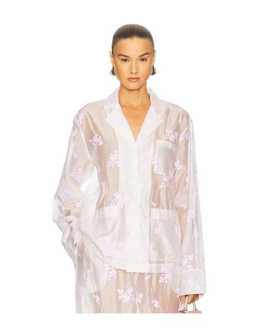 Helsa White Pajama Top