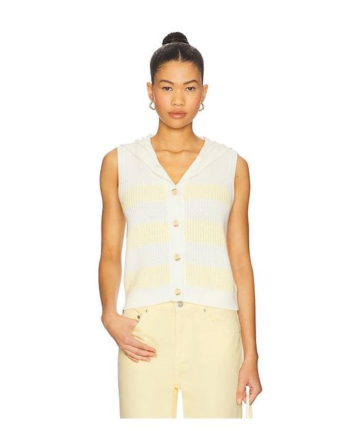 Central Park West Daphne Striped Hooded Tank Natural