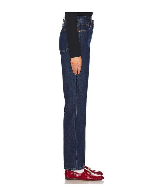 Re/done Blue 90's High Rise Loose Jeans