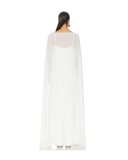 Amanda Uprichard White Anastasia Cape Dress
