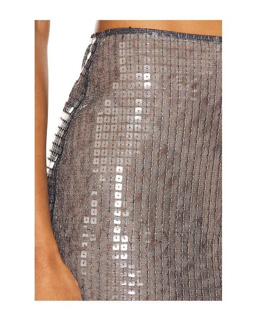 Ceren Ocak Natural Sequin Pencil Skirt