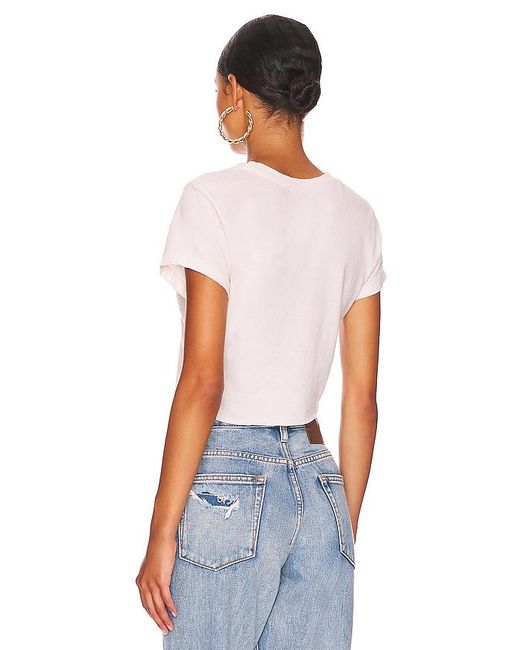 Re/done White X Hanes Cropped 60's Slim Tee