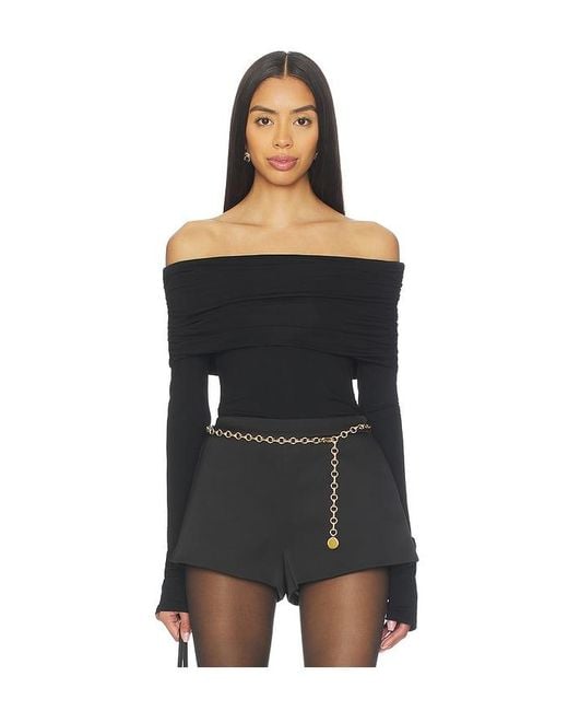 ALL THE WAYS Black Velika Off Shoulder Top