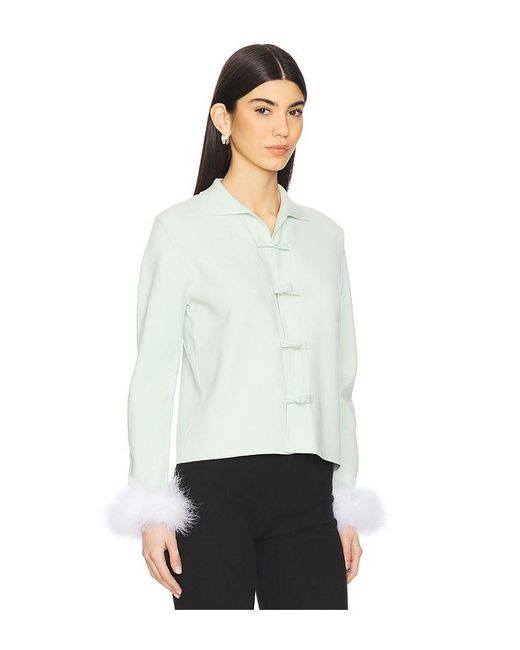 Sleeper White Crane Knitted Cardigan With Detachable Feathers