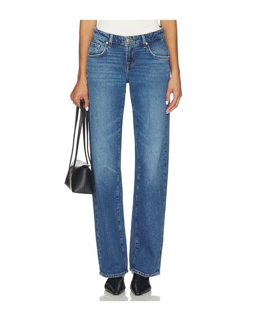 7 For All Mankind Blue Low Straight Leg Jeans