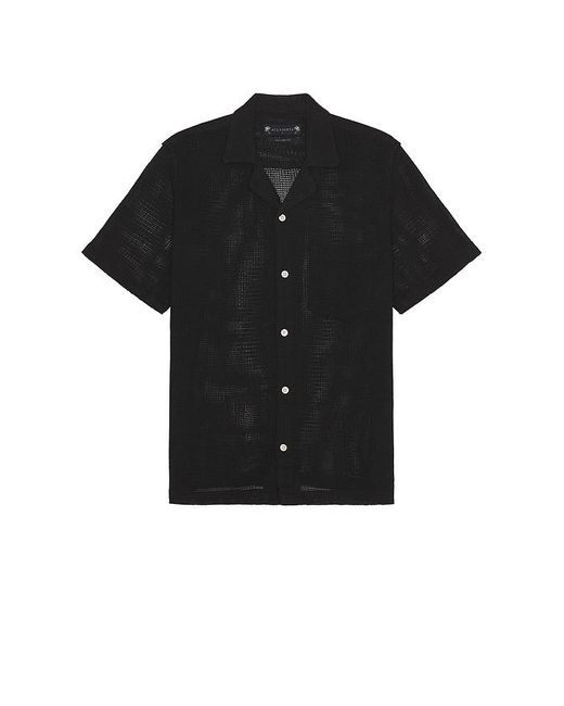AllSaints Black Sortie Short Sleeve Shirt for men