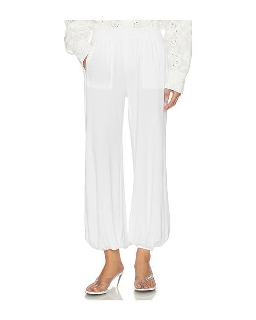 Norma Kamali White Boyfriend Puff Jog Pant