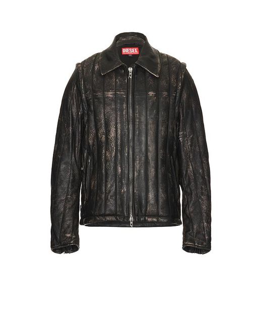 メンズ DIESEL Albert レザージャケット Black