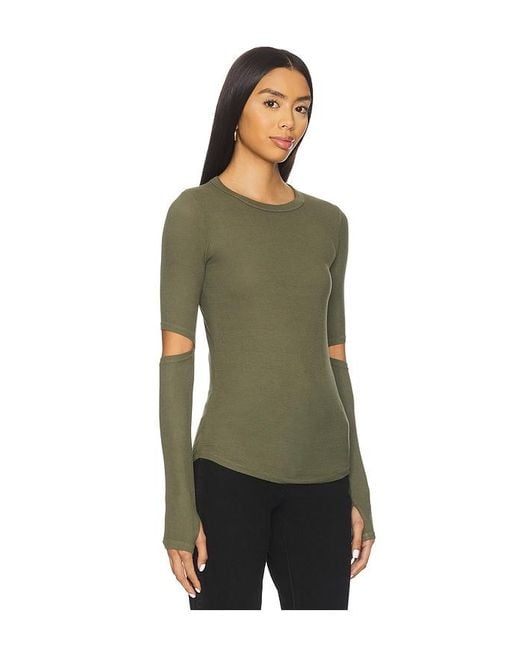 Michael Lauren Green Solomon Long Sleeve Fitted Tee