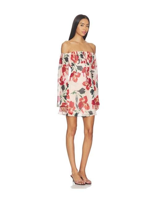 MINKPINK Red Arabella Off Shoulder Dress