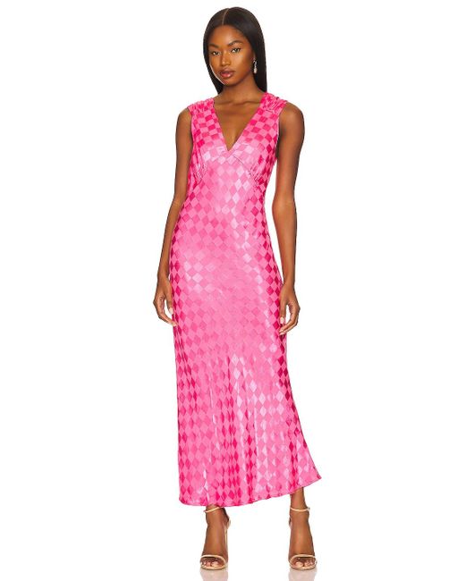 Jen's Pirate Booty Pink Wavecrest Maxi Dress