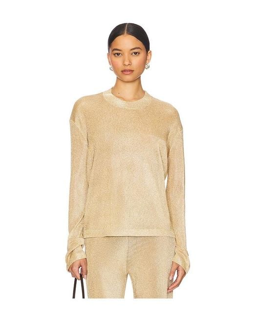 SER.O.YA Natural Hana Metallic Knit Top