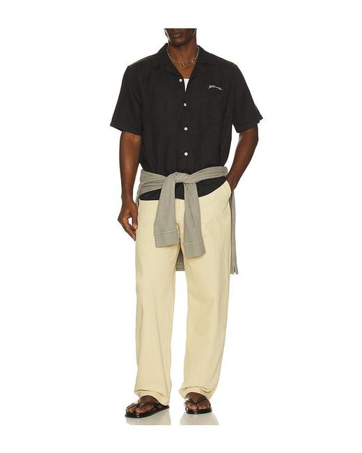 AllSaints Black Wilder Short Sleeve Shirt for men