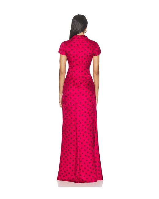Saloni Red Kelly Long Dress