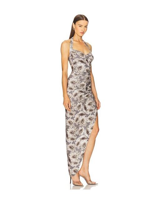 Norma Kamali White Cayla Side Drape Gown