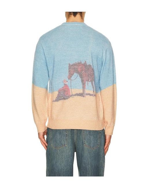 One Of These Days Blue So Far Away Printed Sweater for men