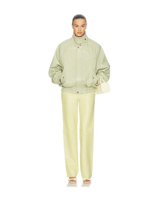 Helsa Yellow Soft Lamb Leather Pants