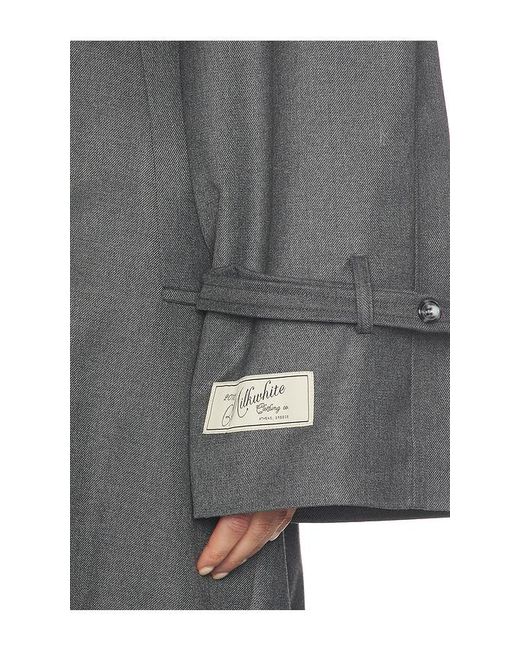 Milkwhite Gray Long Trench Coat